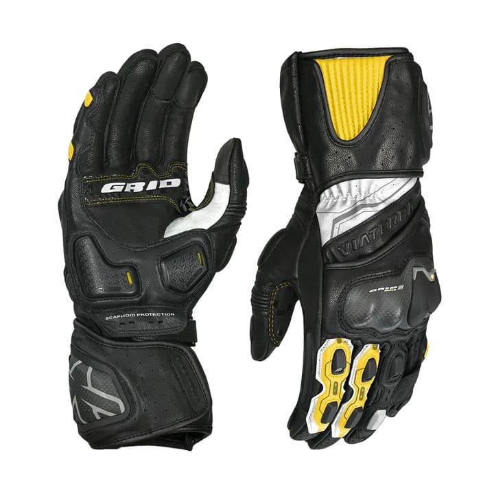 Viaterra Grid Mk3 – Full Gauntlet Riding Gloves - Yellow – Riders
