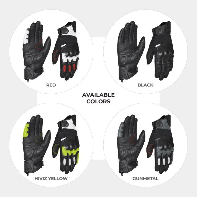 Viaterra Holeshot – Short Motorcycle Riding Gloves For Men - Lava Red