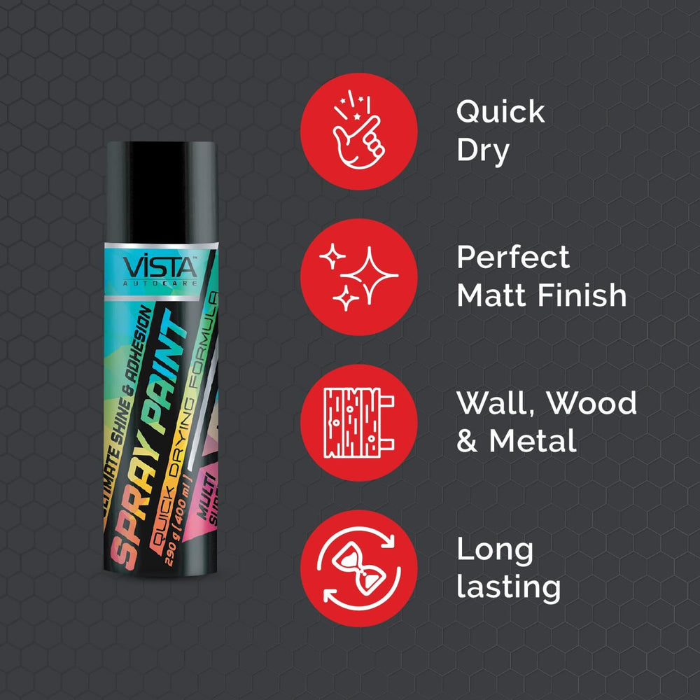 Vista Spray Paint Black Matte 400 ML