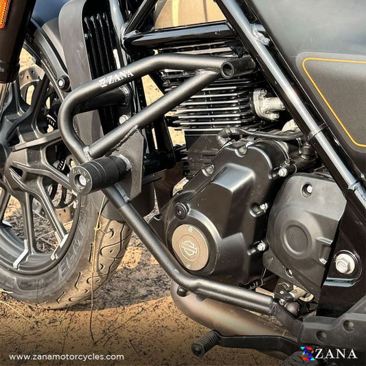 ZANA Crash Guard With Slider For Harley Davidson X440 - Black - ZI-8480 - Riders Junction