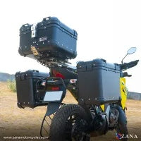 ZANA Panniers( 36 LTR ) Aluminium R-Flat Black With Frame For Suzuki V-Strom 250 - ZI-8453 RB