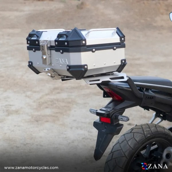 ZANA Top Box Aluminium (22 Ltr) L-flat Silver For Harley Davidson X440 - ZI-TB-002