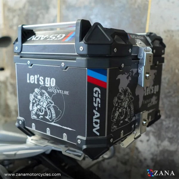 ZANA Top Box Aluminium (45 Ltr) L-flat Black For BMW 310 GS - ZI-TB-015