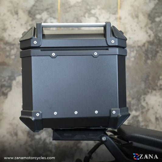 ZANA Top Box Aluminium (55ltr) L-Flat Black With Back Rest Cushion for BMW R 1300 GS ZI-TB-012