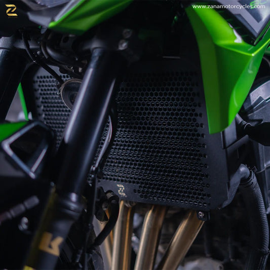 Radiator Guard Honeycomb Black Texture For Kawasaki Z-900 - Riders Junction