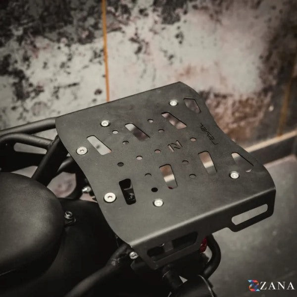 Zana Top Rack With MS Plate Black For Honda Rebel 500 (Coming Soon Pre-Booking Open Now)-ZI-8625