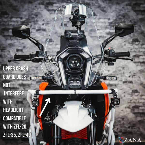 Zana Upper & Lower Crash Guard Set (White ) For KTM ADV 390 2025-ZI-8578 / ZI-8554