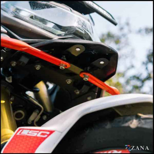 Zana Upper & Lower Crash Guard With Slider (Red) Combo For TVS Apache RTX 300 Beak Version-ZI-8716 / ZI-8717