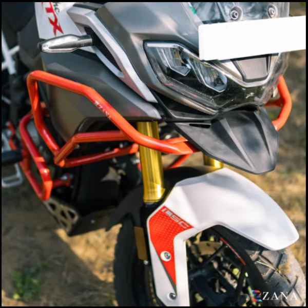 Zana Upper & Lower Crash Guard With Slider (Red) Combo For TVS Apache RTX 300 Beak Version-ZI-8716 / ZI-8717