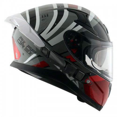 AXOR Apex Hex-2 Motorcycle Helmet - Cool Grey Red
