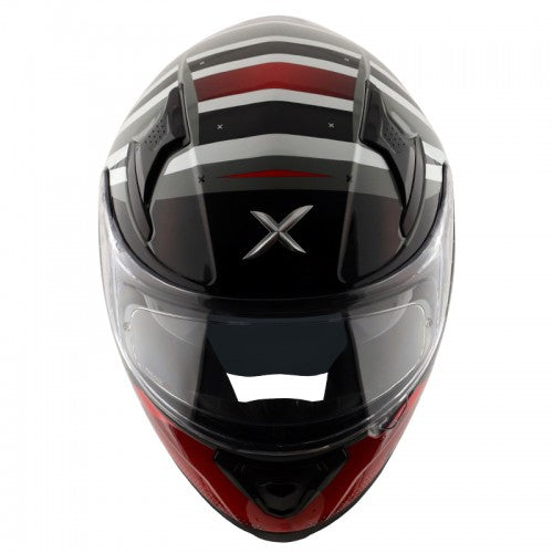 AXOR Apex Hex-2 Motorcycle Helmet - Cool Grey Red - Riders Junction