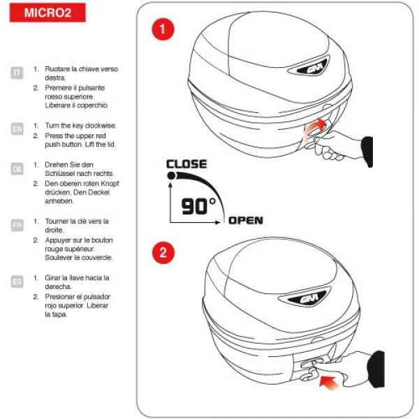 GIVI E300N2 Top Case - Red Reflectors