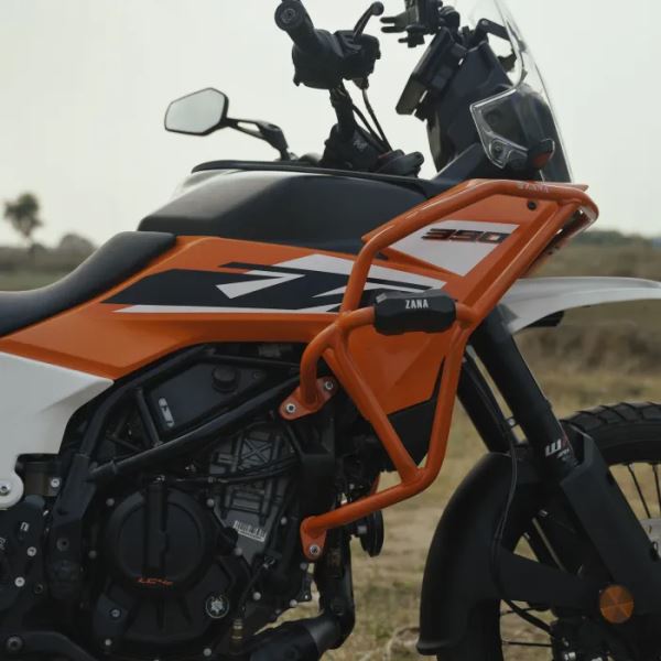 Zana Tank Guard /Crash Guard With Slider Puck Orange For KTM ADV