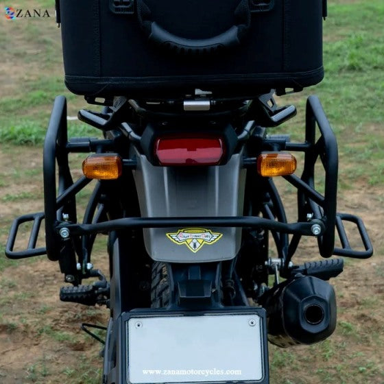 Saddle Stays with Exhaust Sheild with Jerry Can Mounting Texture Matt Black for Scram 411(2022) - ZI-8133 V2 - Riders Junction