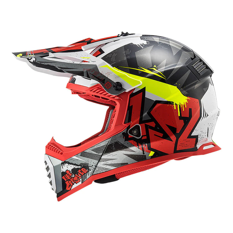 LS2 Fast Evo Crusher Helmet Matt Black Red-MX437