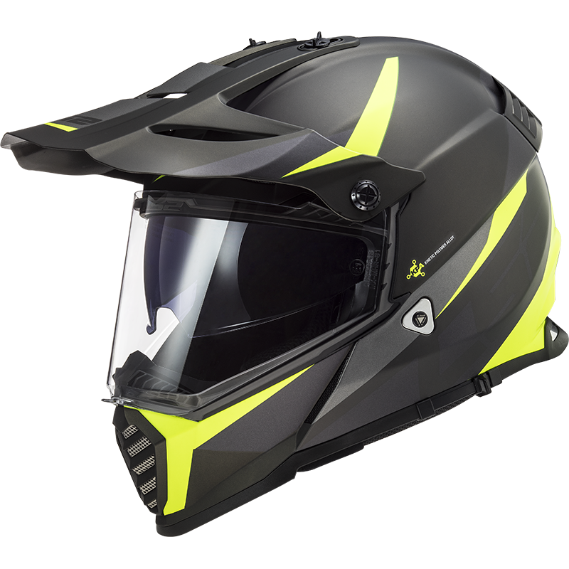 LS2 Pioneer Evo Router XL Size Helmet-Matt Black Yellow-MX436