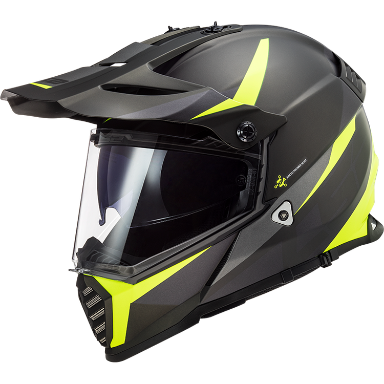 LS2 Pioneer Evo Router XL Size Helmet-Matt Black Yellow-MX436