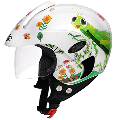 Open Face Helmet for Kids - D3 White N3