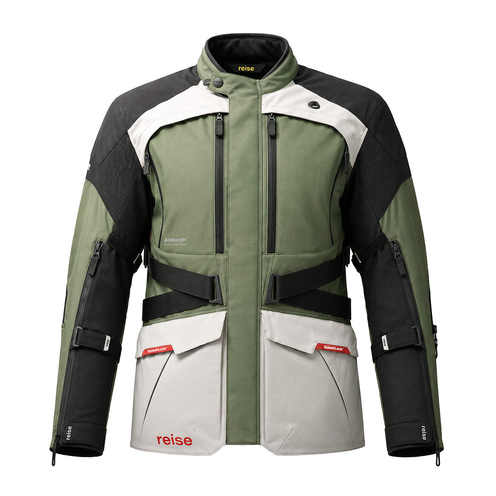Reise Traverse Motorcycle Adventure Touring Jacket (Beetle) - REJK004MED488