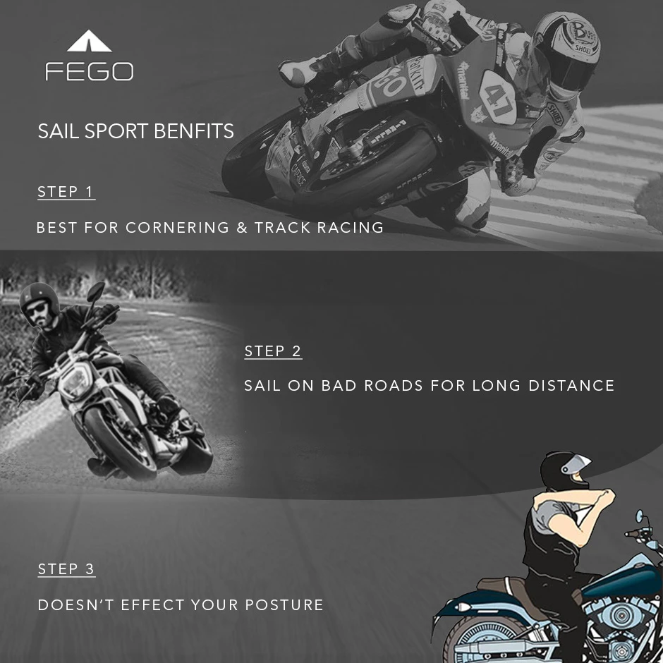 Fego Sail Sport - Air Suspension Seat for Motorcycles - 1001FS