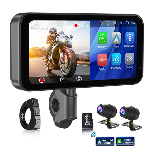 LBC S3 Elite 6.25 inch Motorcycle Navigation Gps with Carplay 2K HD Screen with Camera, TPMS and GPS - Riders Junction