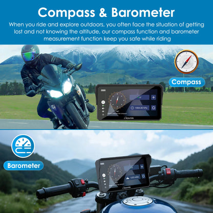 Carpuride Universal W602S Pro 6-Inch Motorcycle CarPlay Plug-and-Play BM05 Bracket with Type-C Port