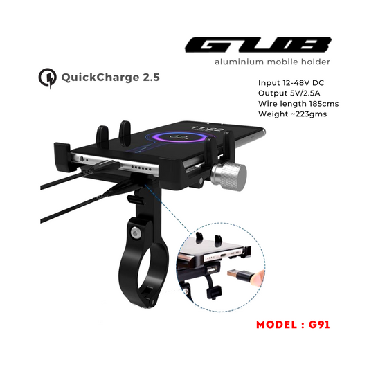 GUB G91 MOBILE HOLDER WITH QUICK CHARGE