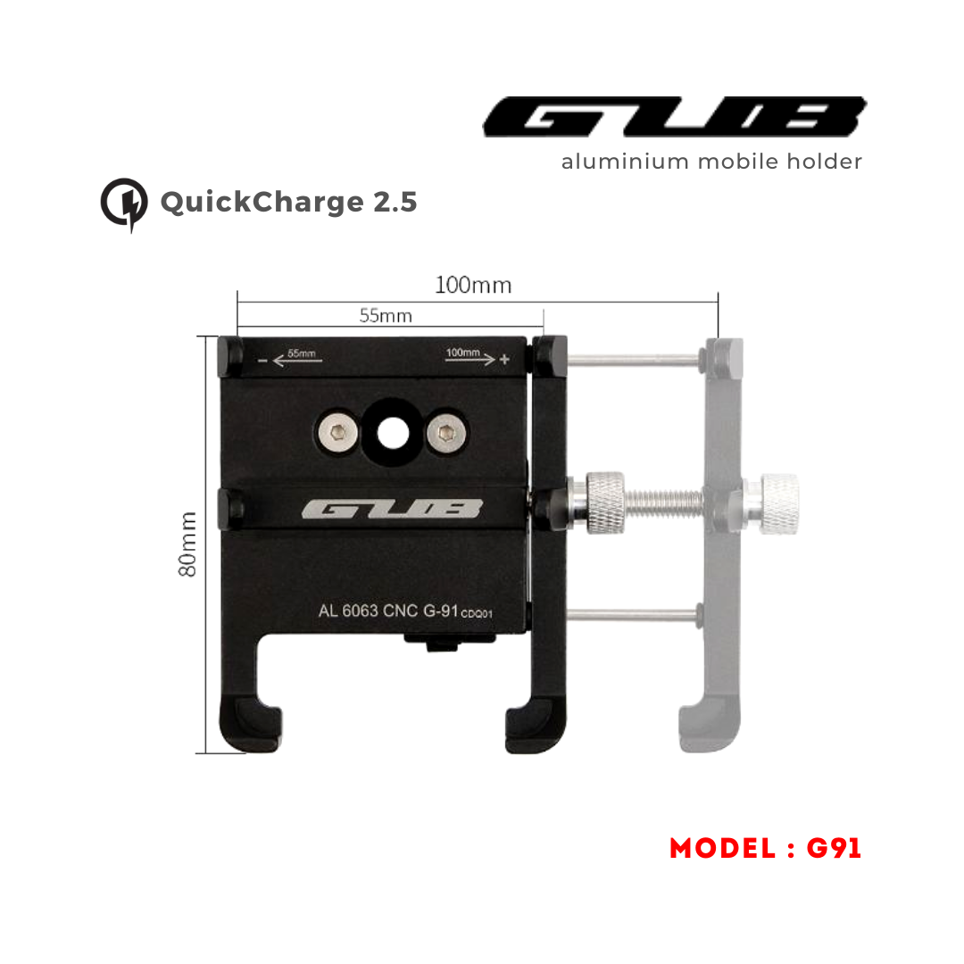 GUB G91 MOBILE HOLDER WITH QUICK CHARGE
