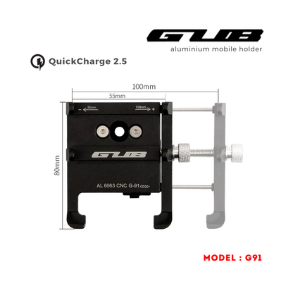 GUB G91 MOBILE HOLDER WITH QUICK CHARGE