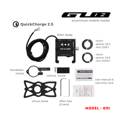 GUB G91 MOBILE HOLDER WITH QUICK CHARGE