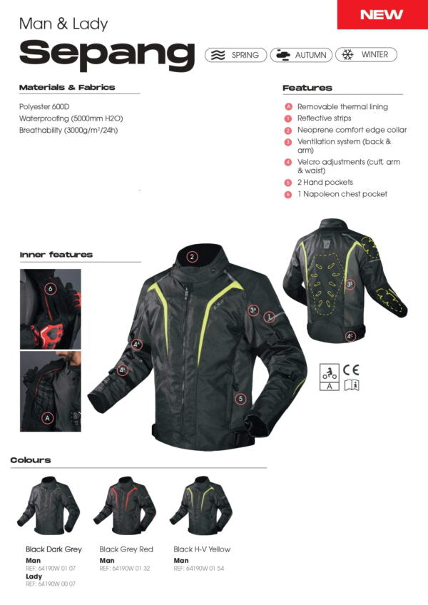 LS2 Sepang Back Grey Yellow Jacket - Riders Junction