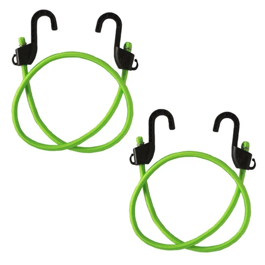 Grappler Bungee Tie-Down - 36 inches - Fluorescent Green - 8mm - Pack of 2 - Riders Junction