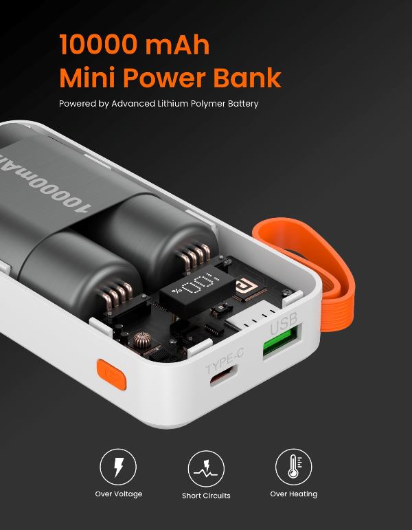 Portronics-Ampbox 10K Power Bank-White (POR 1990)