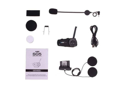 ASG SG5 Bluetooth Intercom / Bluetooth Headset for Motorcycle Helmets (New 2024)