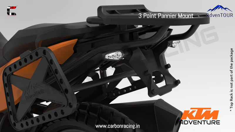 3-Point Pannier Mount / Saddle Stay for KTM 390 Adventure - AdvenTOUR Branded - Carbon Racing - Riders Junction