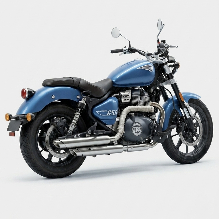 KP Racing Bobber Full Exhaust System For Royal Enfield Super meteor 650