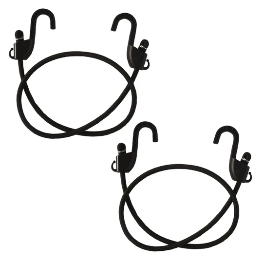 Grappler Bungee Tie-Down - 48 inches - Black - 8mm - Pack of 2 - Riders Junction