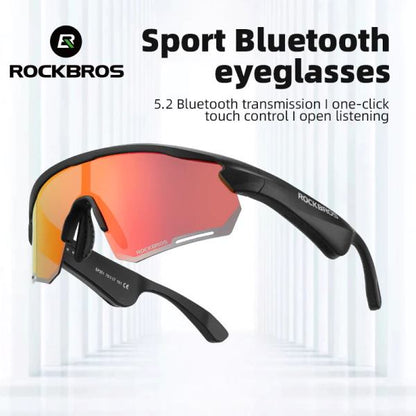 ROCKBROS Bluetooth Polarized Sunglasses Music Speaker Glasses Outdoor Sport (14130002002)-Red