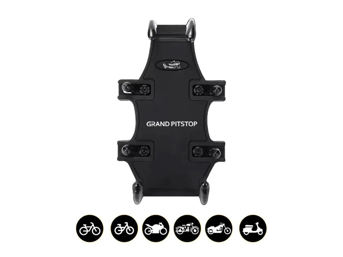 4-Sided Grip Mobile Holder Mount - Black - Grandpitstop