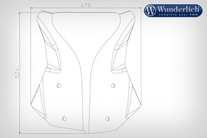 Wunderlich BMW Series GS Screen - Windscreen Marathon (H: 524 mm) Clear No Can be brought seperately - 42710-201