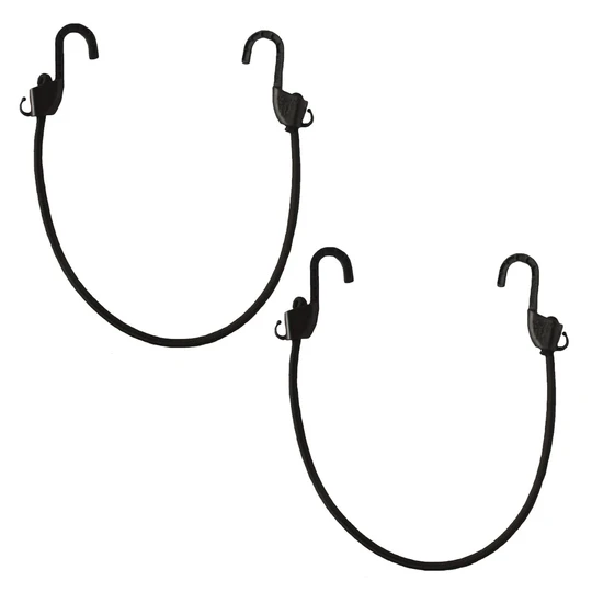 Grappler Bungee Tie-Down - 24 inches - Black - 8mm - Pack of 2 - Riders Junction