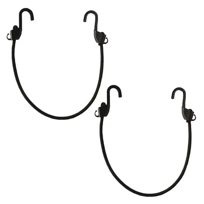 Grappler Bungee Tie-Down - 24 inches - Black - 8mm - Pack of 2 - Riders Junction
