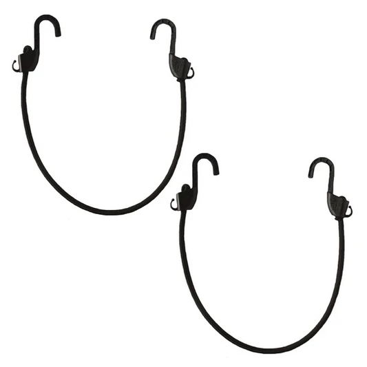 Grappler Bungee Tie-Down - 24 inches - Black - 8mm - Pack of 2 - Riders Junction