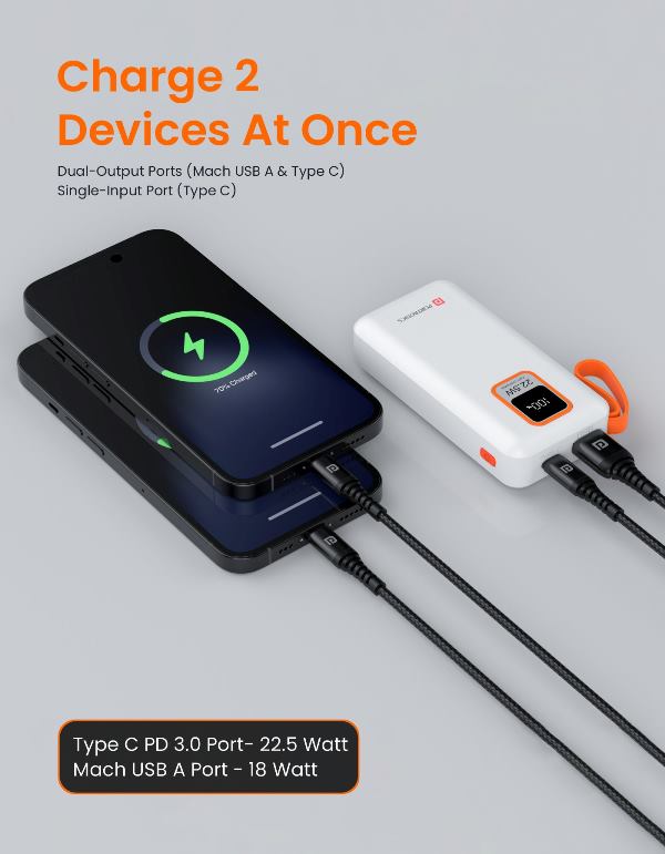 Portronics-Ampbox 10K Power Bank-White (POR 1990)