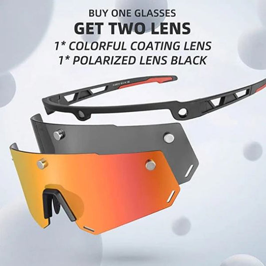 ROCKBROS Polarized Glasses Two Lens for Replace (SP213BL)-Blue