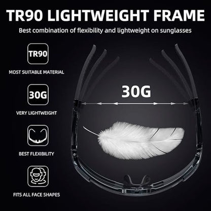 ROCKBROS SP291 Photochromic Sunglasses Lightweight Glasses Frame (14110006004)-Black