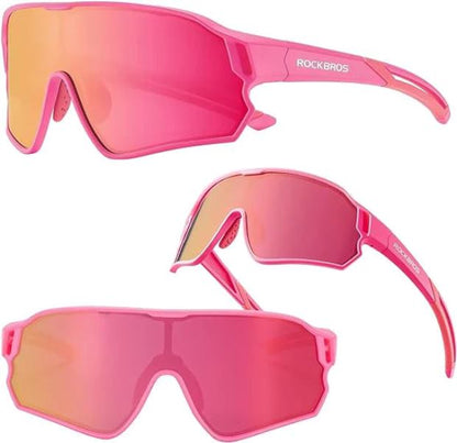 ROCKBROS Kids Polarized Sunglasses UV400 Protection for Youth Boys Girl (14110009004)-Pink