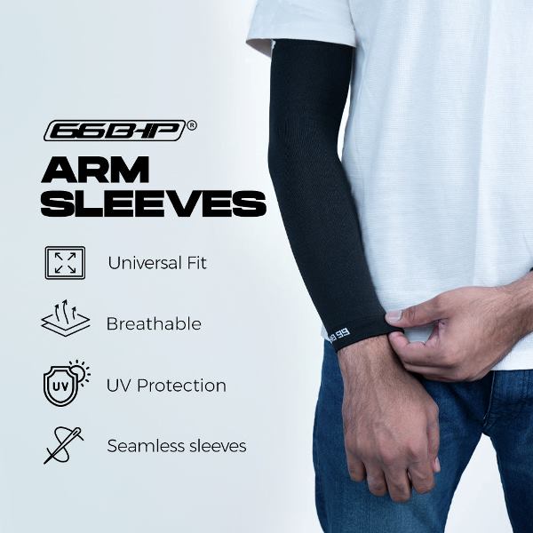 66BHP Arm Sleeve – UV Protection for Men Women-1 Balaclava + 1 Arm Sleeve ( Free Bamboo Socks )