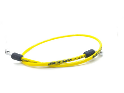 66Bhp Teflon Brake Hose 850mm (Diken Japan) with Premium Chrome Polished Banjo (Yellow)