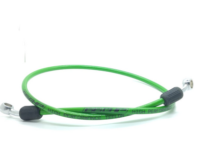66Bhp Teflon Brake Hose 850mm (Diken Japan) with Premium Chrome Polished Banjo (Green)